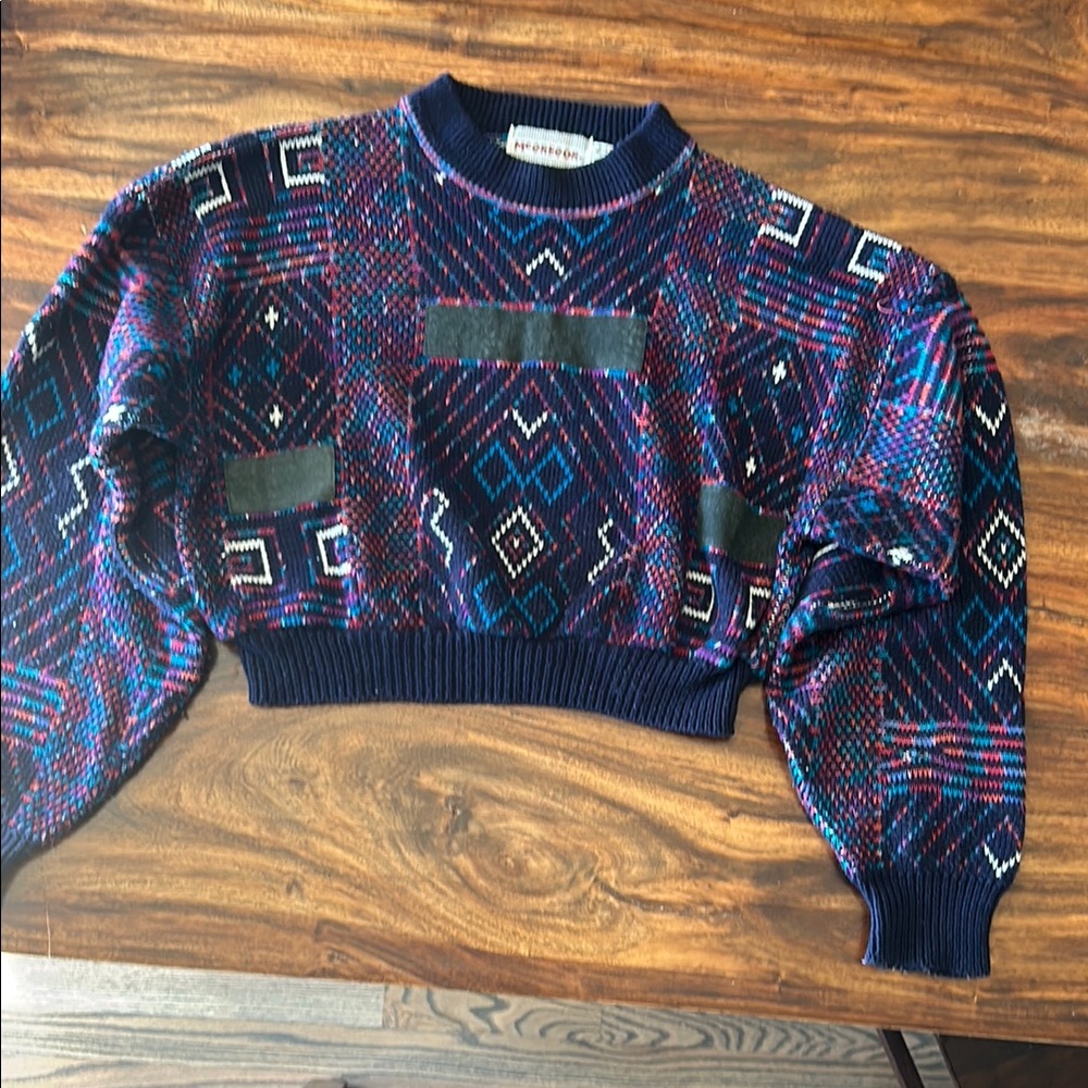 Vintage Patterned Sweater - Multicolor